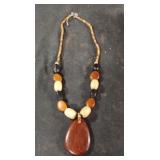 Beaded necklace with browns