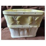 Yellow Butterfly basket. 7" square. 5.5" tall