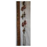 Murano glass bead necklace on antique style chain