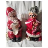 Mr. & Mrs. Clause. Chalkware from Mexico
