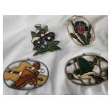 4 glass and metal suncatchers