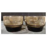 Vintage smokey grey glass cups. Set of 4