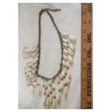 Vintage gold tone necklace with teardrops faux