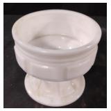 Vintage White Milk Glass Pedestal Planter