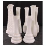 Vintage milk glass vases