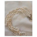 Multi-Strand rice pearl choker necklace