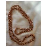 Champagne luster glass beaded necklace