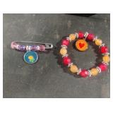 Beaded pin and bracelet