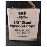 1/2" Steel Plywood Clips. 250 total