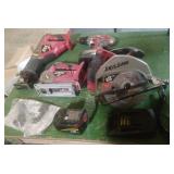 Skilsaw hand tool set with 2 batteries and a