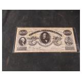 Reproduction of a $100 Virginia Treasury Note