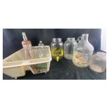 Dish rack and glassware