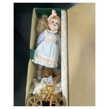 moment, treasured porcelain doll with carriage