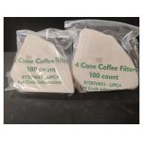 #4 cone coffee filters. 4-100 ct packs