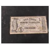Reproduction 1862 North Carolina one-dollar