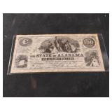Reproduction 1864 Alabama $100 obsolete note