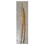Hand carved walking sticks