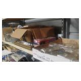 Shelf lot, glassware, books, Shoe rack and more