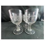 wine glass cups with bird designs