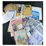 Vintage pamphlets, magazines and paper fans