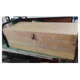 Wood box with handles with removable divided tray