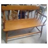 Wood bench 43 1/2 x 33 x 17