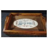 Rustic wooden farmhouse serving tray