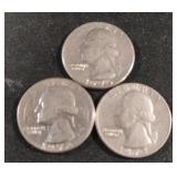 1970D, 1972P and 1973P quarters