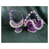 Purple beaded baskets