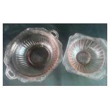Pink Depression glass bowls