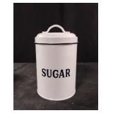 Metal sugar storage canister with lid