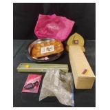 Carhartt cap, Thirty-one bag, wood tray and more