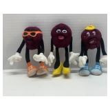Vintage 1988 California Raisins Lot of 3