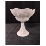 Vintage Harvest Colony Grape Pedestal Milk Glass