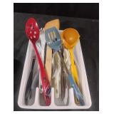 Kitchen utensils and tray