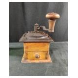 Vintage wooden box coffee grinder