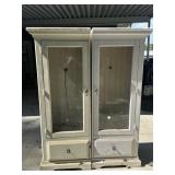 2 Vintage Display Cabinets w/glass door and lower