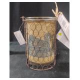 Farmhouse burlap candle holder