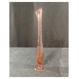 Pink Glass MCM Stretch Swung Pedestal Bud Vase
