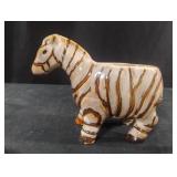 Hand Painted Ceramic Zebra Planter