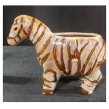 Hand Painted Ceramic Zebra Planter