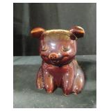 Vintage Hull Pottery USA 196 Corky Pig Brown &