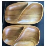 Wooden Divided Plates