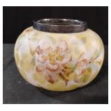 Vintage Mount Washington melon-shaped satin art