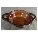 Vintage Tiara Glass Relish Dish: Amber Sweet Pear