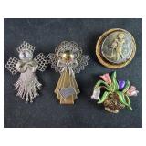 4 Brooches