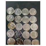 $10 Kennedy halves coins 1980 1971, 2023, 1993,