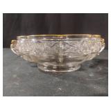 Vintage Jeannette Glass Aztec Rose pattern clear
