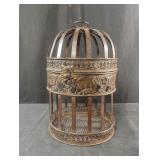 Vintage bronze-toned decorative metal birdcage