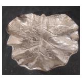 Silver toned leaf tray. Made in India